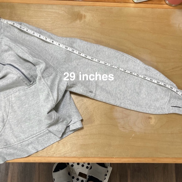 Lululemon scuba oversized half zipped hoodie light gray chunky size M/L cropped - Picture 8 of 14